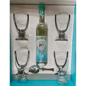 Absinthe Elixir du Pays des Fées
Avec 4 Verres + 1 Cuillière
Francois Bezancon Fleurier